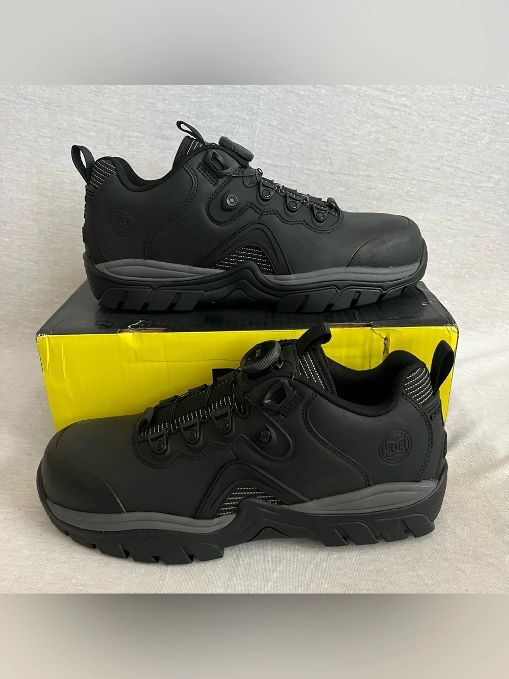 DC Navigator Work Black Sneakers with Gray Accents and BOA Quick Laces